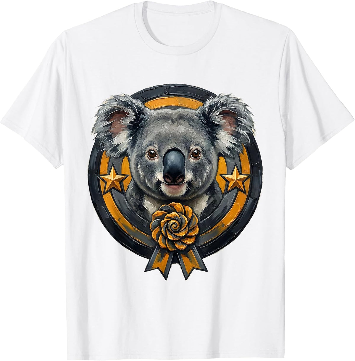 Round Koala Head Cute Animal Lover Pun Humor T-Shirt - White