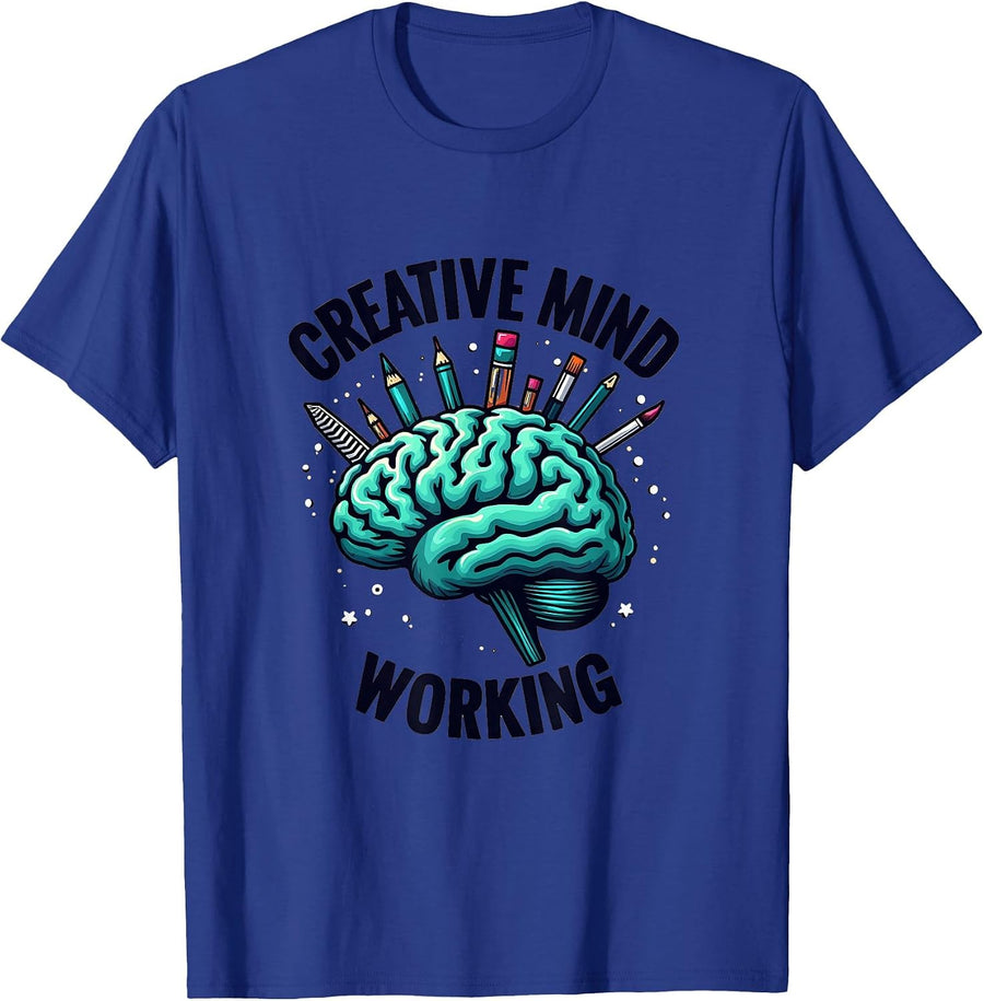 Creative Mind Working Graphic Design for Thinkers T-Shirt - Royal Blue