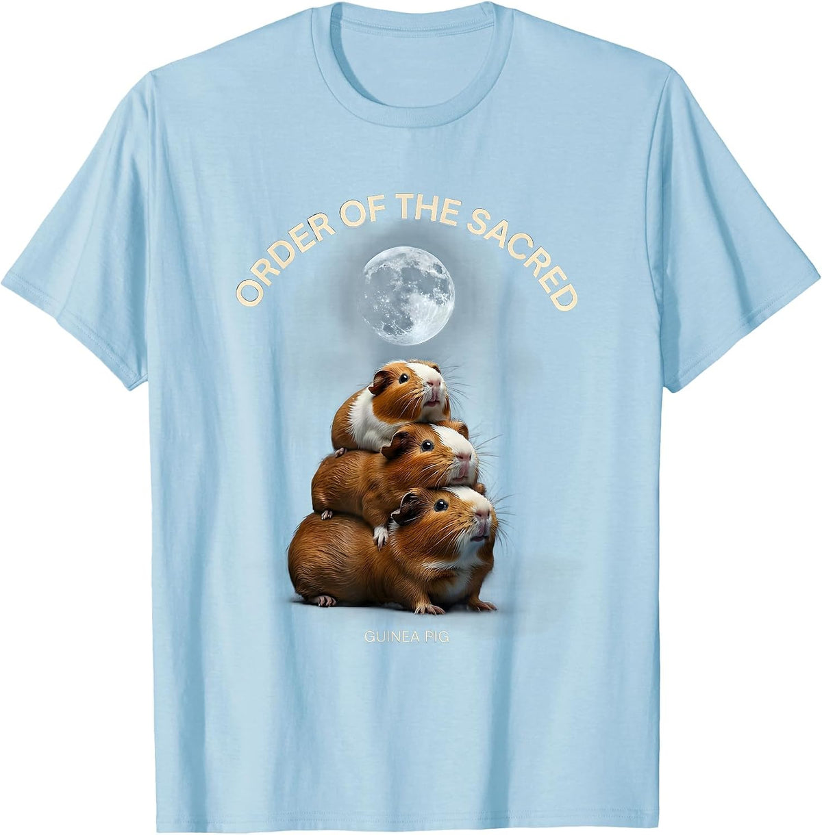 Order of the Sacred Guinea Pig Funny Guinea Pig Lover Parody T-Shirt - Baby Blue
