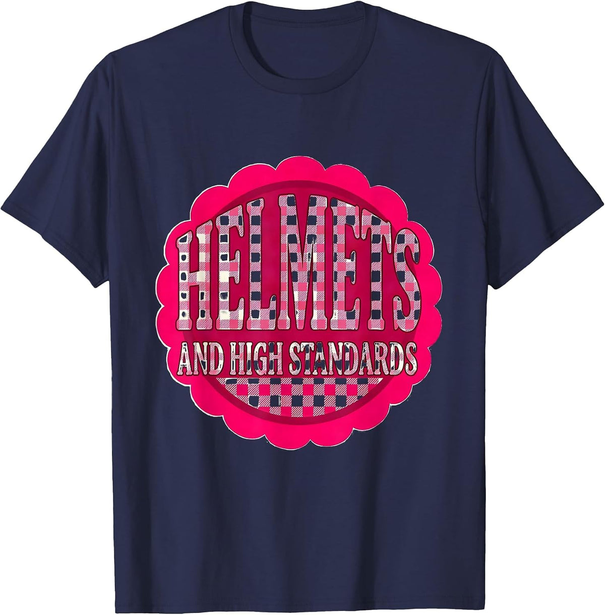 Men's Helmets and High Standards Motorcycle Design T-Shirt - Navy Blue