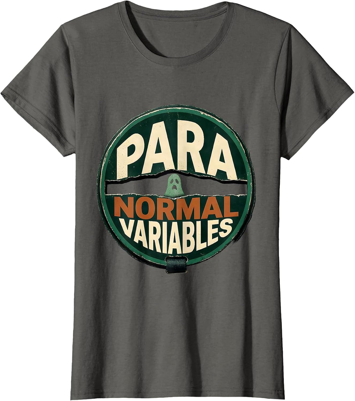 Women's Para Normal Variables Vintage Ghost Para Teacher Halloween T-Shirt - Asphalt Grey