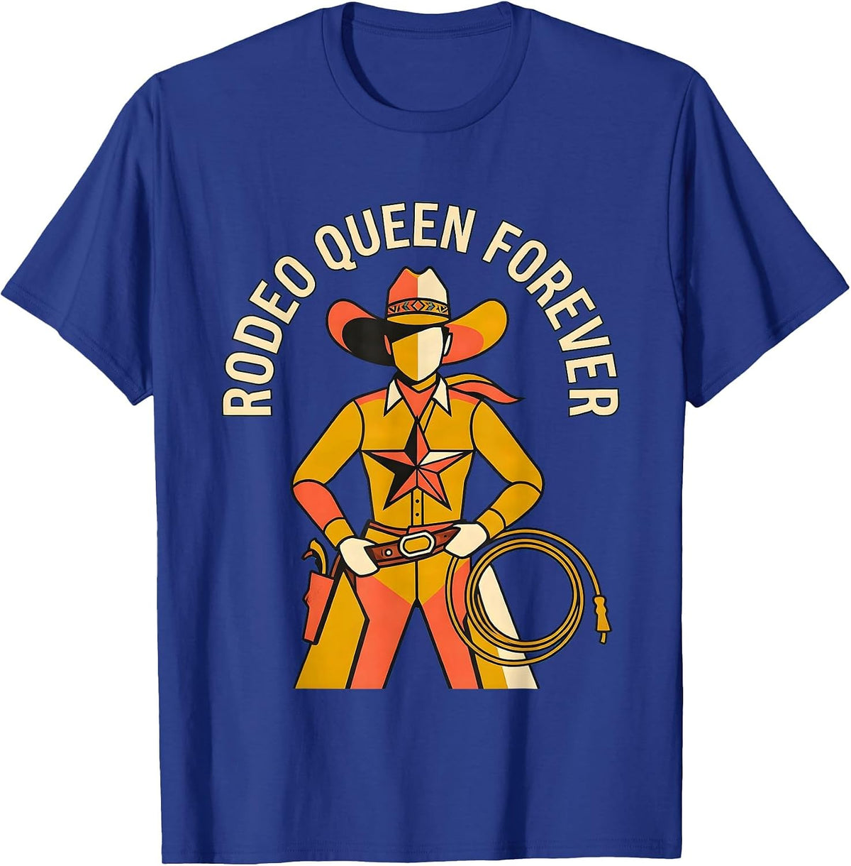 Men's Rodeo Queen Forever Western Cowgirl Design T-Shirt - Royal Blue