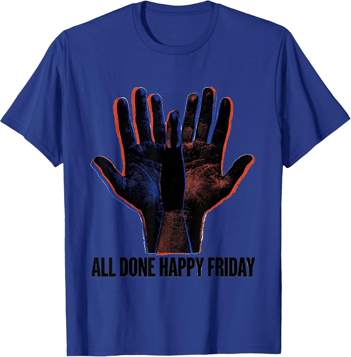 Men's All Done Happy Friday ASL Sign Language Teacher Deaf T-Shirt - Royal Blue