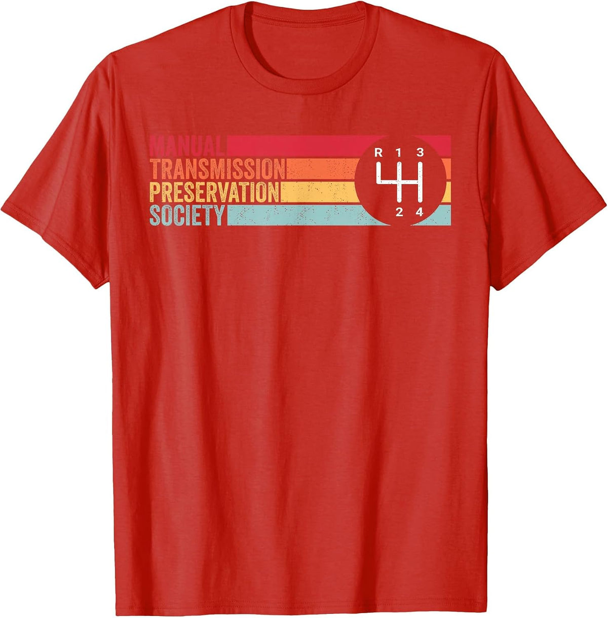 4 Speed Manual Transmission Preservation Society T-Shirt - Red