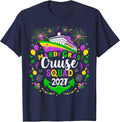 Mardi Gras Carnival Cruise 2027 Cruising Mask Ship Party T-Shirt - Navy Blue