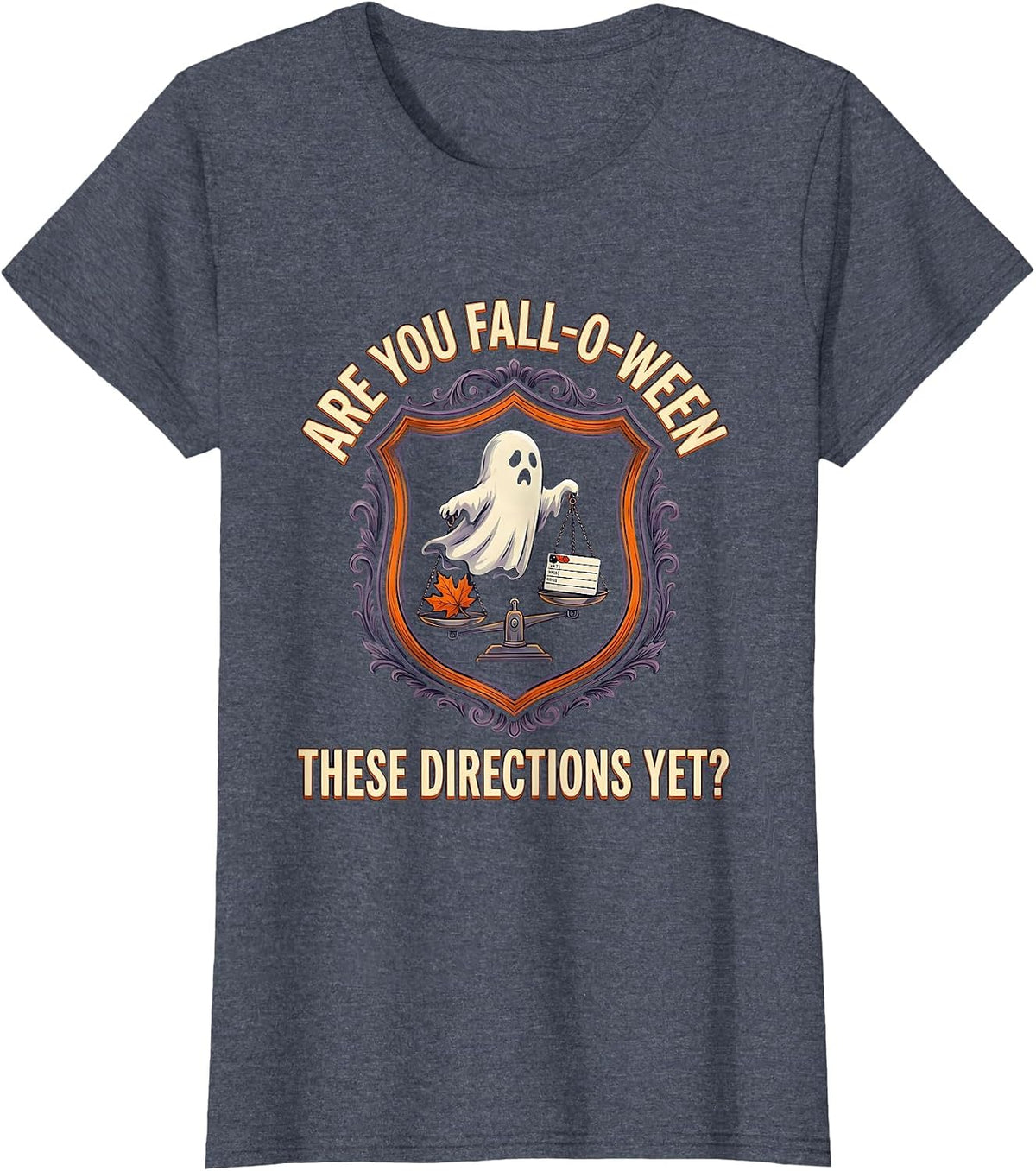 Women's Are You Fall-O-Ween These Directions Yet? Teacher T-Shirt - Heather Blue