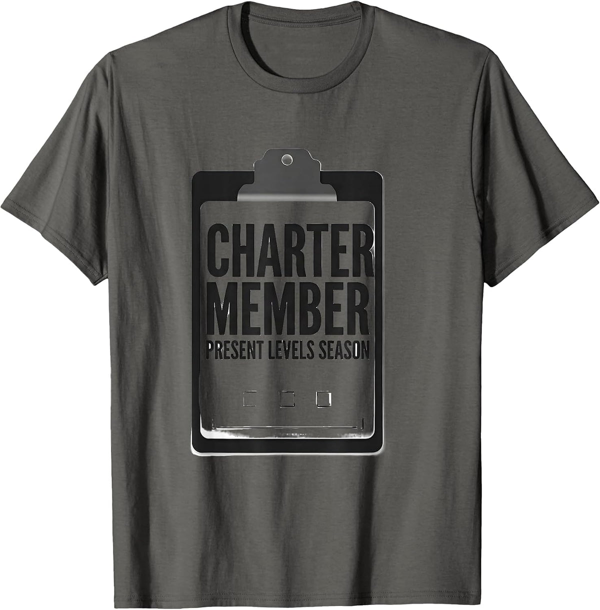 Charter Member Present Levels Season Special Education T-Shirt - Asphalt Grey