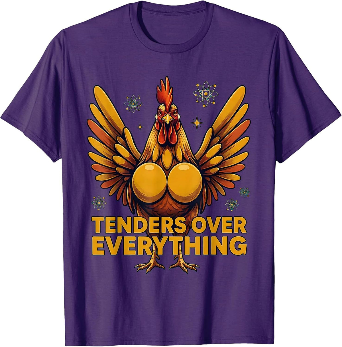 Tenders Over Everything Chicken Lover Design T-Shirt - Purple