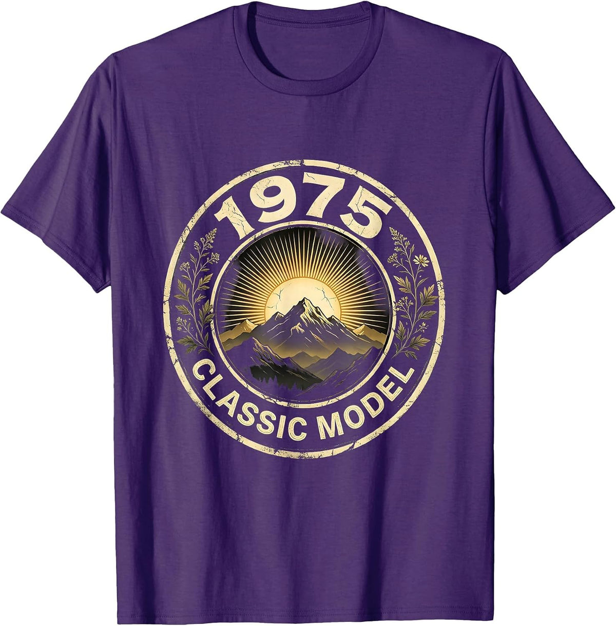 Classic 1975 Vintage Birth Year Retro Design T-Shirt - Purple
