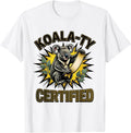 Men's Koala-ty Certified Comic Book Koala Lover Novelty Gift T-Shirt - White