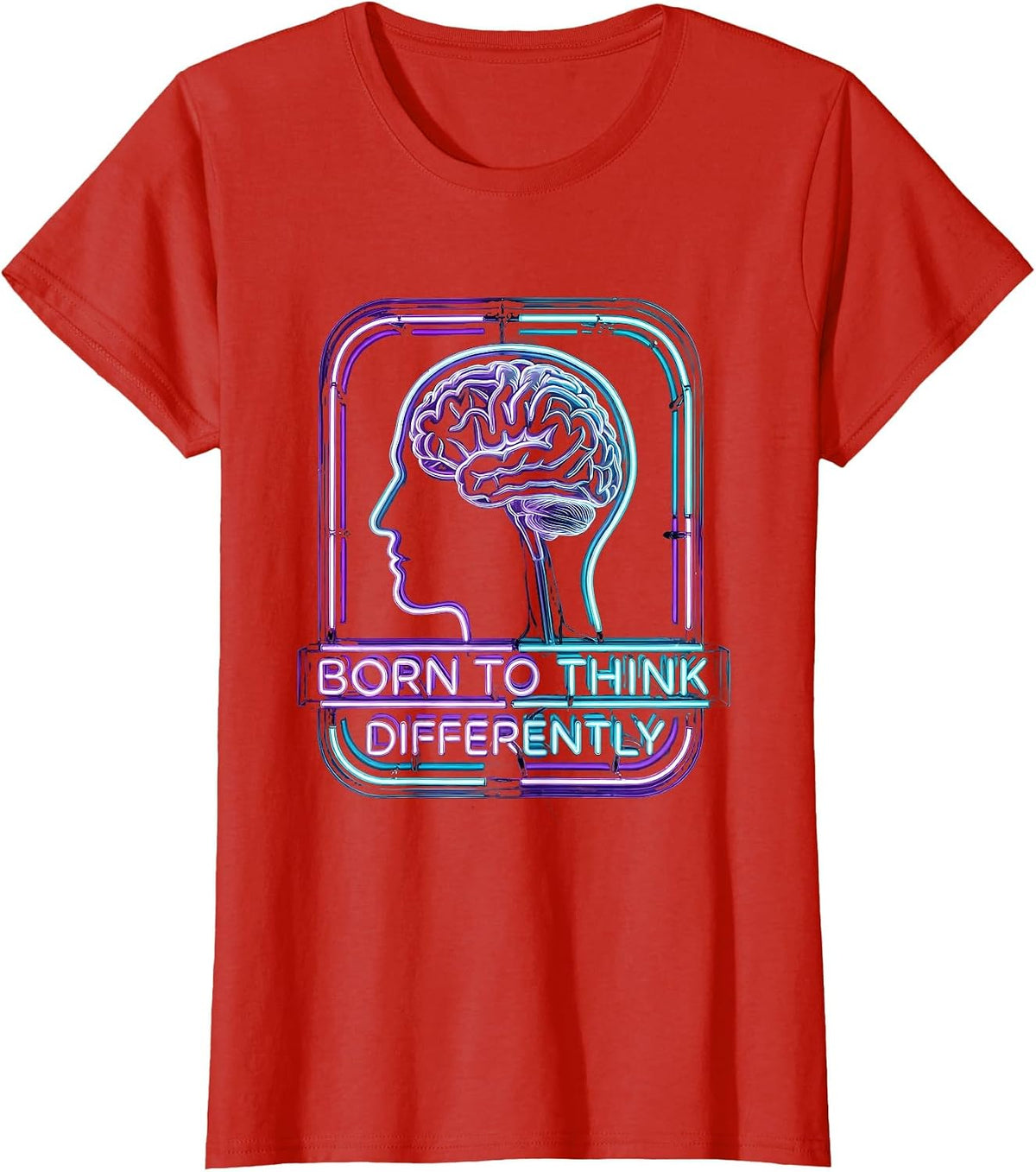 Women's Born to Think Differently Celebrate All Minds T-Shirt - Red