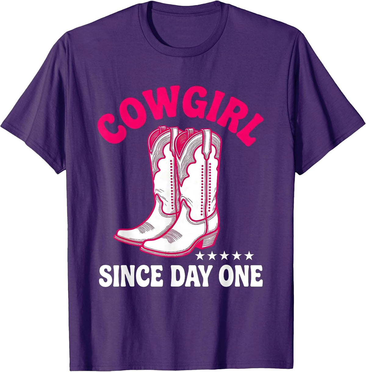 Cowgirl Since Day One Vintage Western Nostalgia Retro T-Shirt - Purple