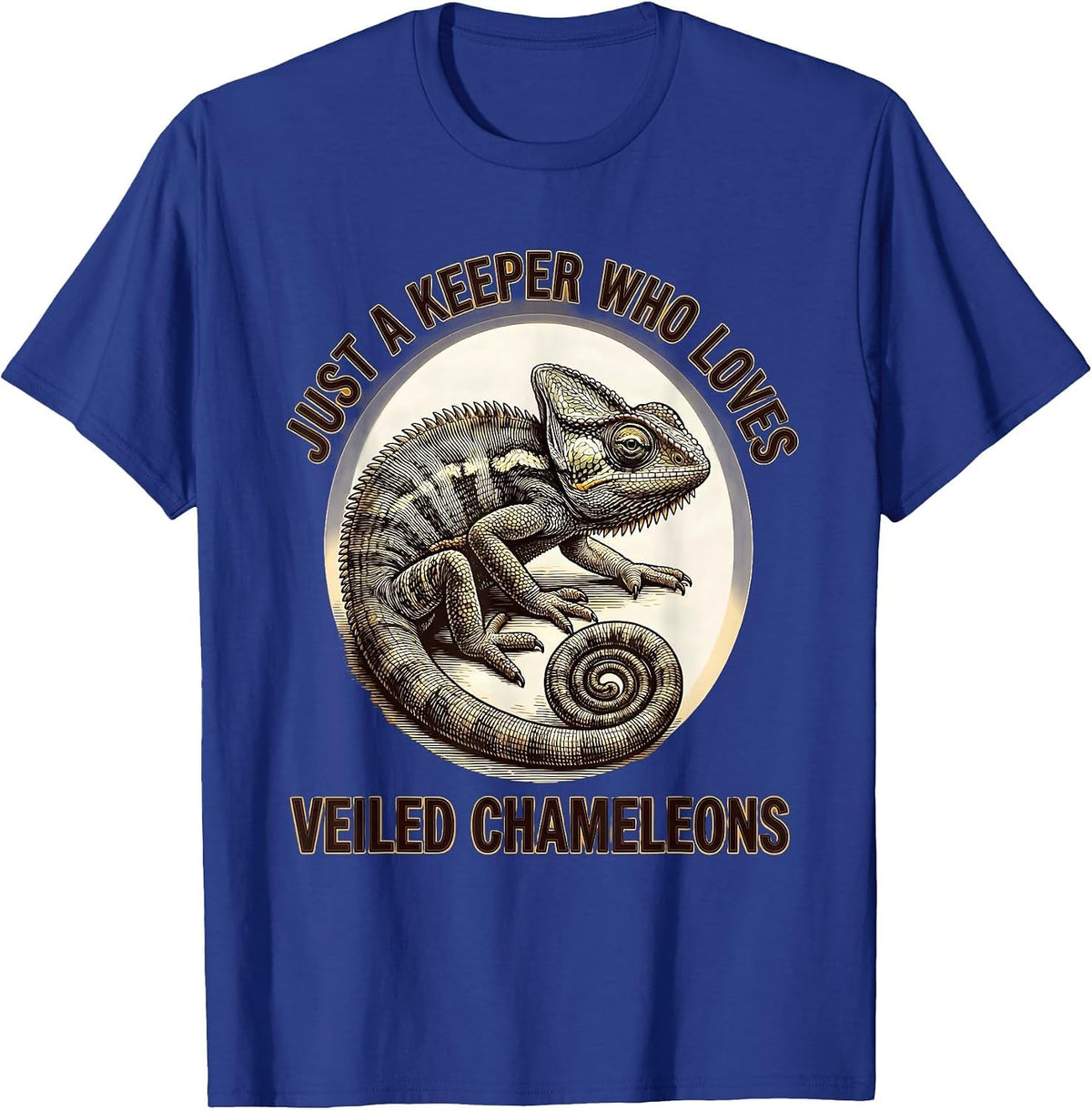 Just A Keeper Who Loves Veiled Chameleons Reptile Humor T-Shirt - Royal Blue