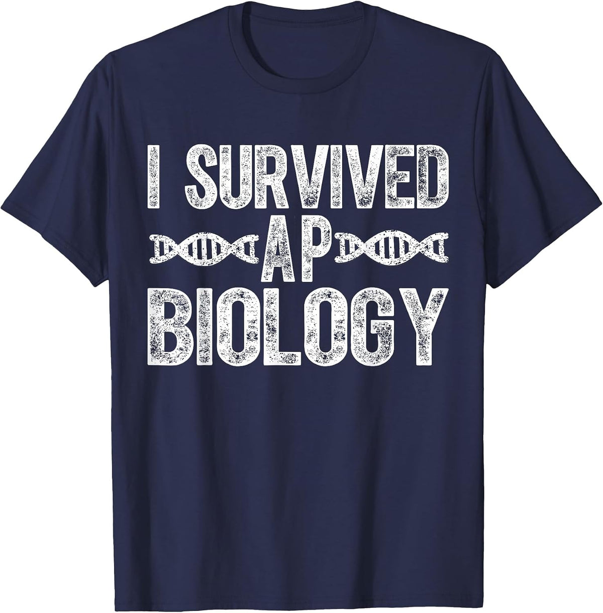 I Survived AP Biology AP Bio Exam Last Day of School T-Shirt - Navy Blue