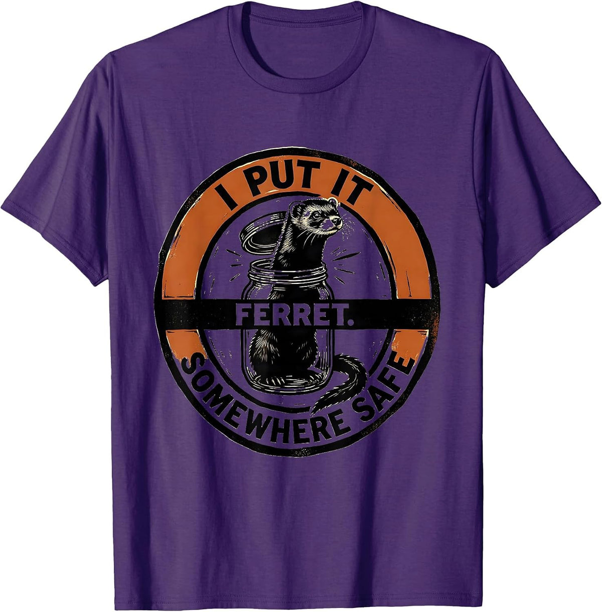 Men's I Put It Somewhere Safe Ferret Funny Ferret Lover Christmas T-Shirt - Purple
