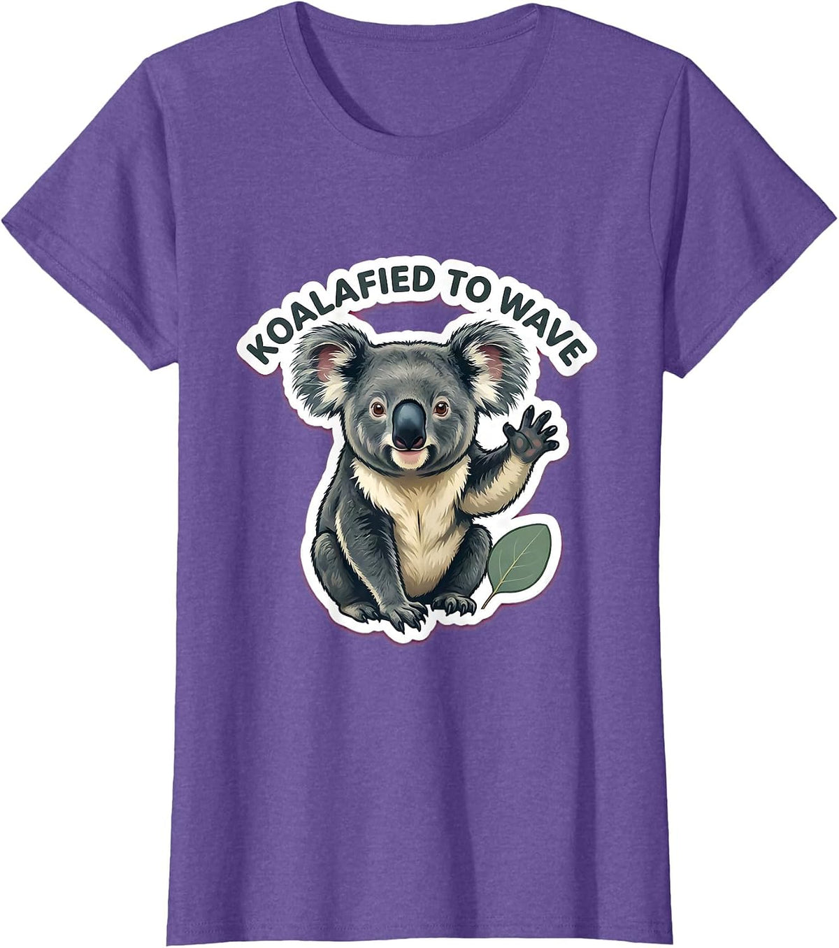 Women's Koalafied To Wave Funny Koala Pun Animal Lover T-Shirt - Purple Heather