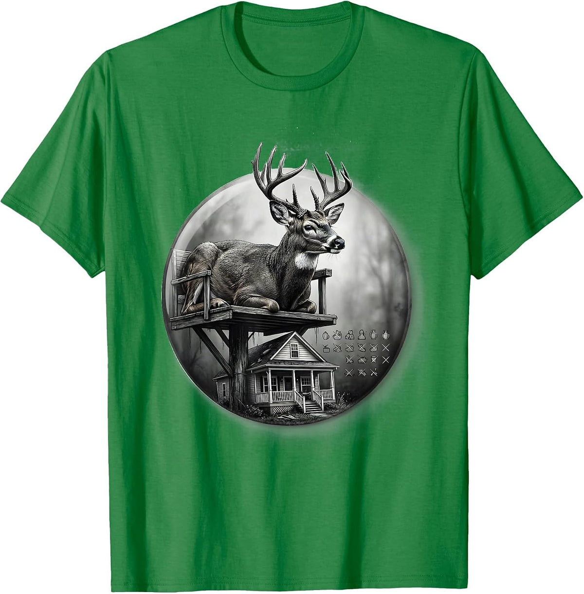 Men's Sealed Buck Badge Hunting Dad Humor T-Shirt - Kelly Green