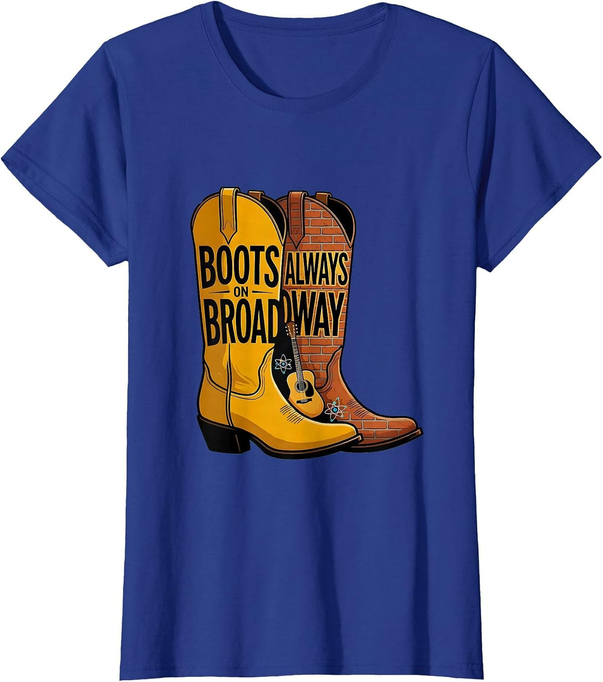 Women's Boots on Broadway Always Nashville Design T-Shirt - Royal Blue