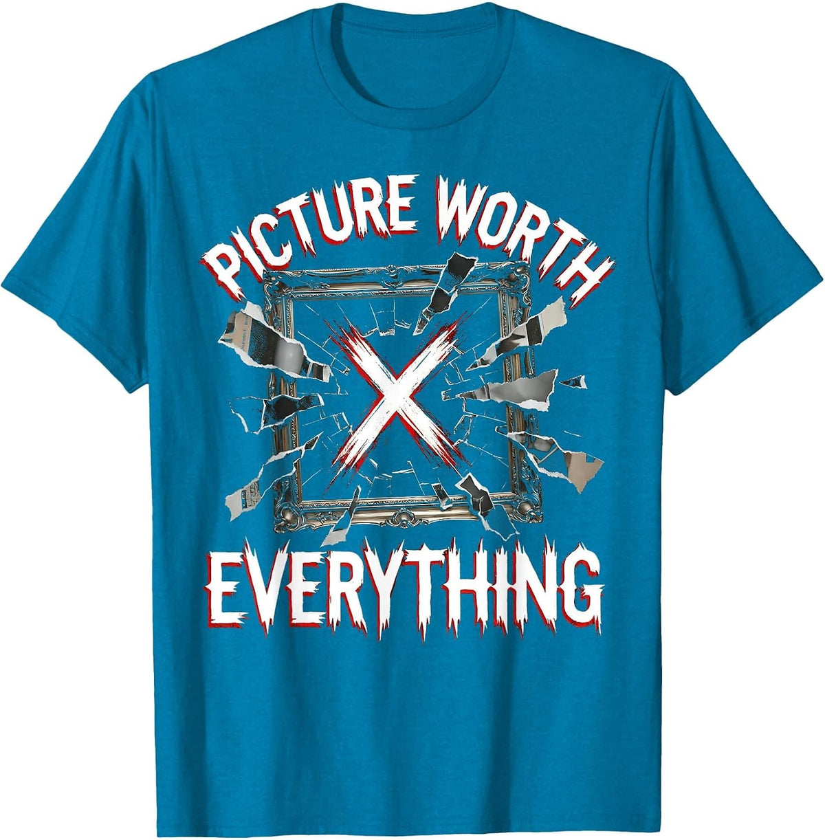 Picture Worth Everything Graphic Design T-Shirt - Sapphire Blue