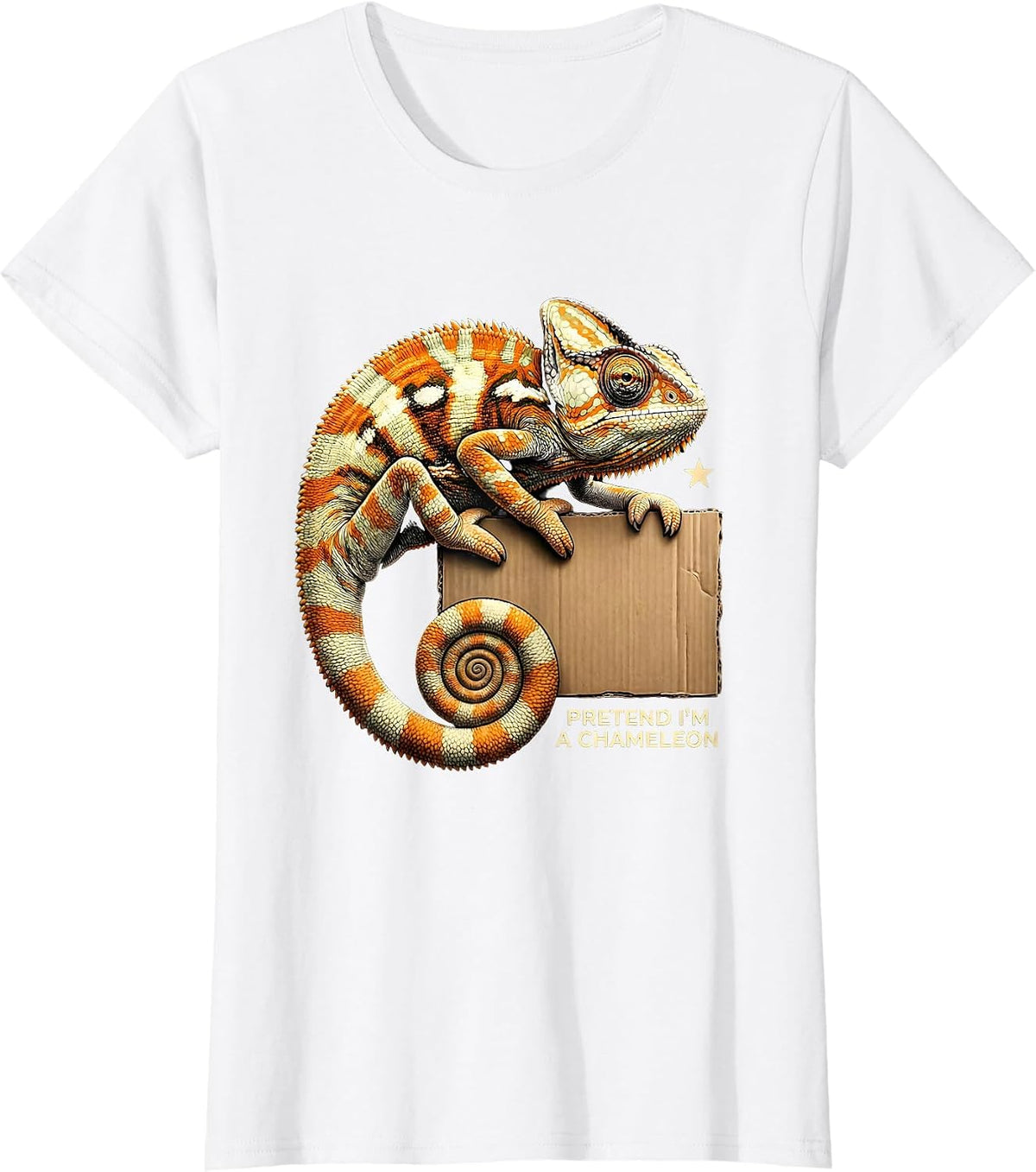 Women's Pretend I'm A Chameleon Funny Animal Costume Halloween Humor T-Shirt - White