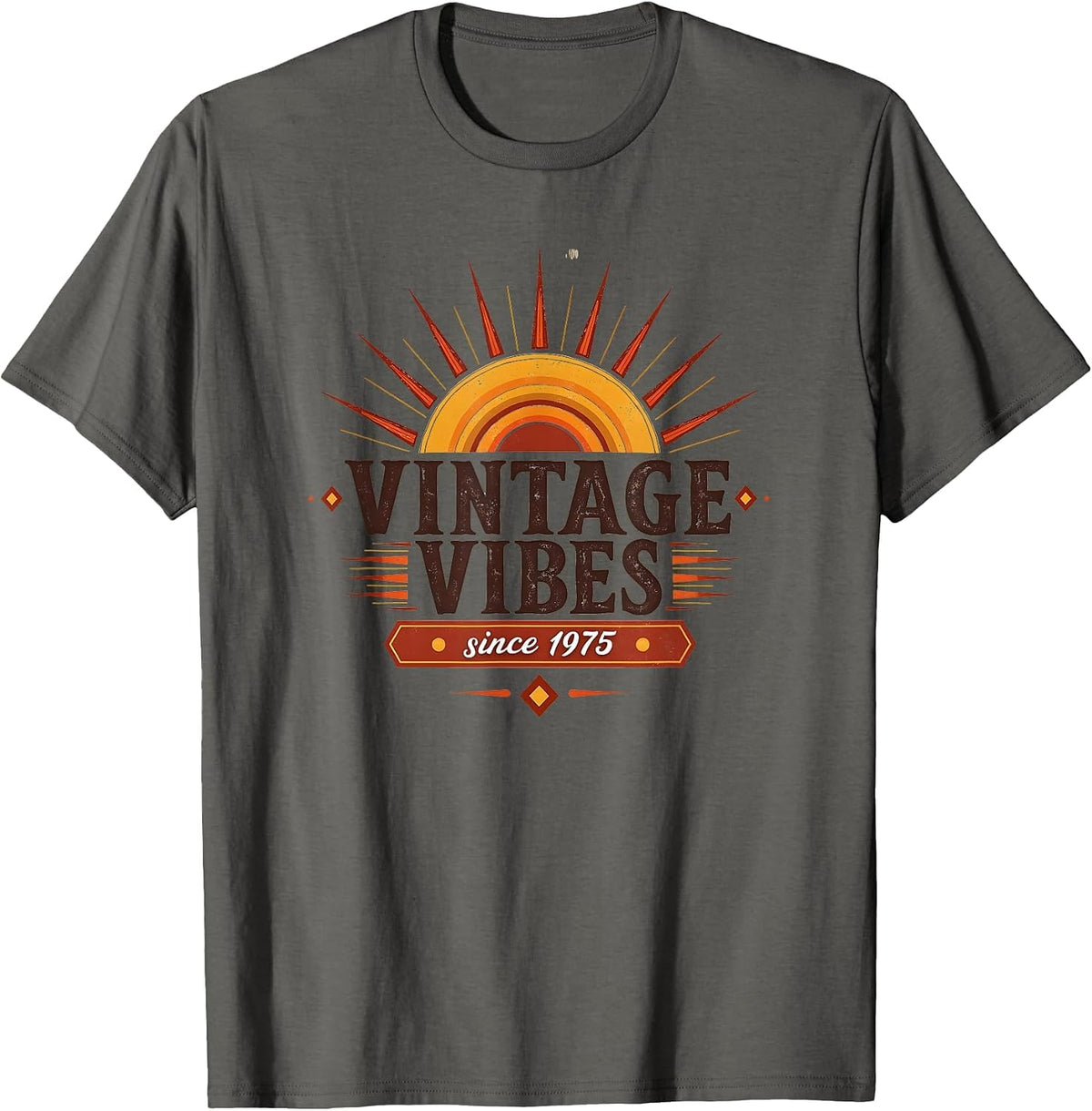 Vintage Vibes Since 1975 Retro Design T-Shirt - Asphalt Grey