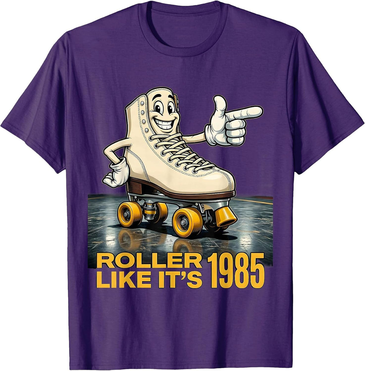 Roller Like It's 1985 Retro Vintage Funny Shuffleboard Humor T-Shirt - Purple