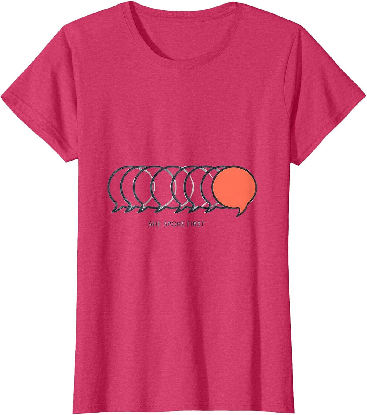 Women's She Spoke First Editorial Conceptual ABA Therapist Behavior T-Shirt - Red Heather