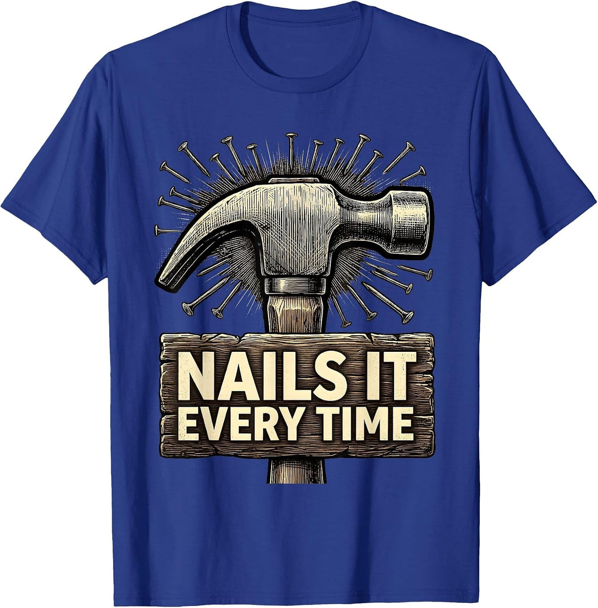 Men's Nails It Every Time Nail Tech Design T-Shirt - Royal Blue