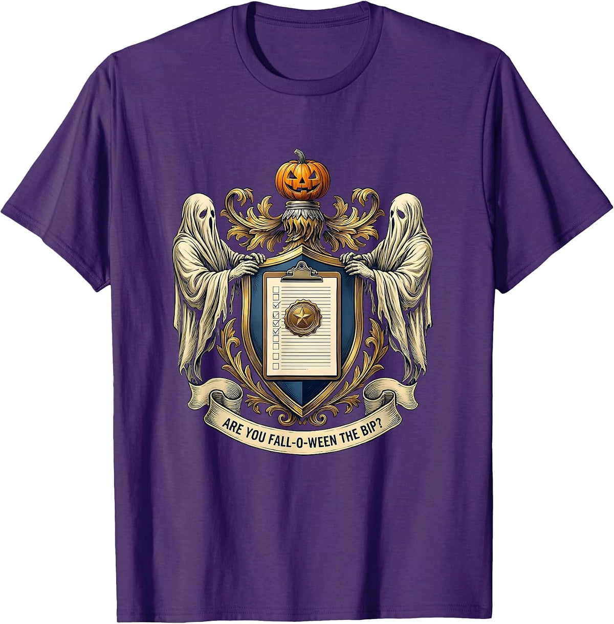 Are You Fall-O-Ween The BIP Teacher Ghost Halloween T-Shirt - Purple
