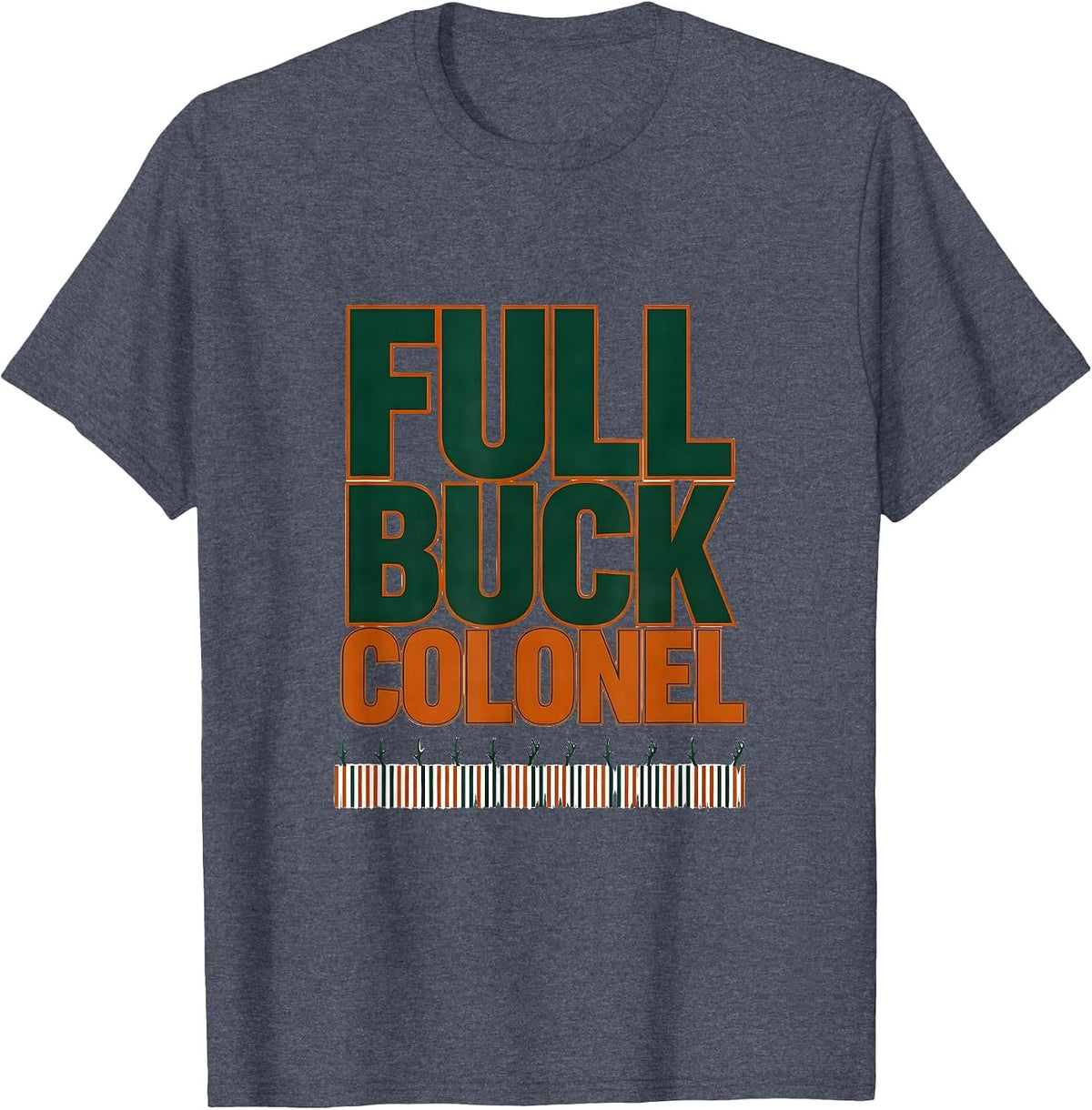 Full Buck Colonel Funny Deer Hunting Camo Dad Humor T-Shirt - Heather Blue