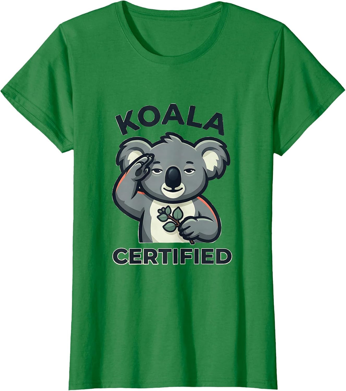 Women's Koala Certified Cute Koala Lover Novelty Humor Gift T-Shirt - Kelly Green
