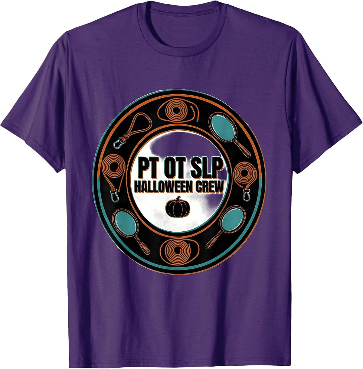 PT OT SLP Halloween Crew Funny Physical Therapy Team Humor T-Shirt - Purple