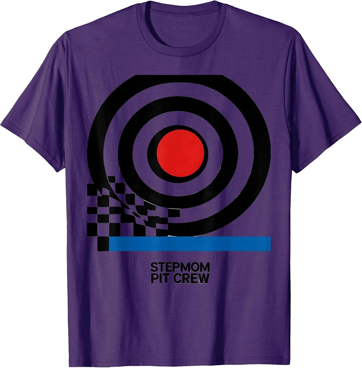 Men's Stepmom Pit Crew Bauhaus Modernist Race Car Birthday Family T-Shirt - Purple