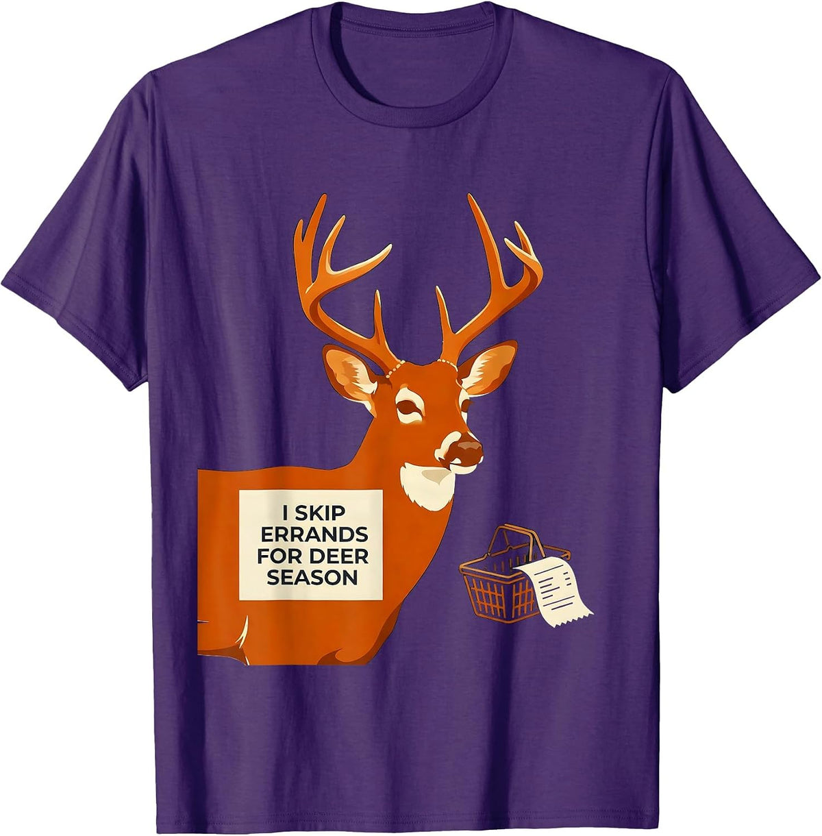 I Skip Errands For Deer Season Funny Hunting Dad Gift T-Shirt - Purple