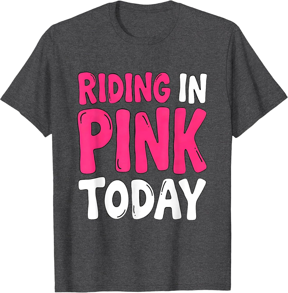 Men's Riding In Pink Today Cowboy Design T-Shirt - Dark Heather Grey