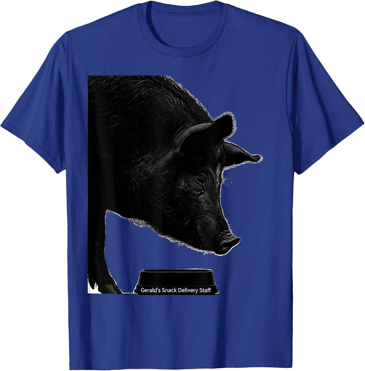 Men's Gerald's Snack Delivery Staff Funny Pig Lover Pet Owner T-Shirt - Royal Blue