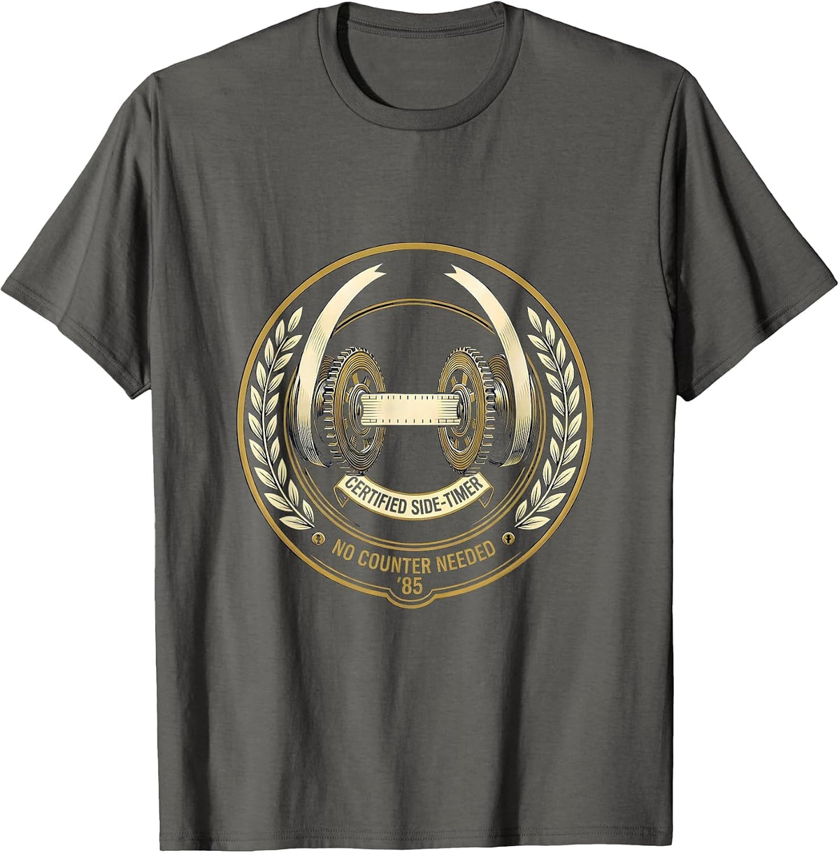 Men's Certified Side-Timer, No Counter Needed, '85 Retro T-Shirt - Asphalt Grey