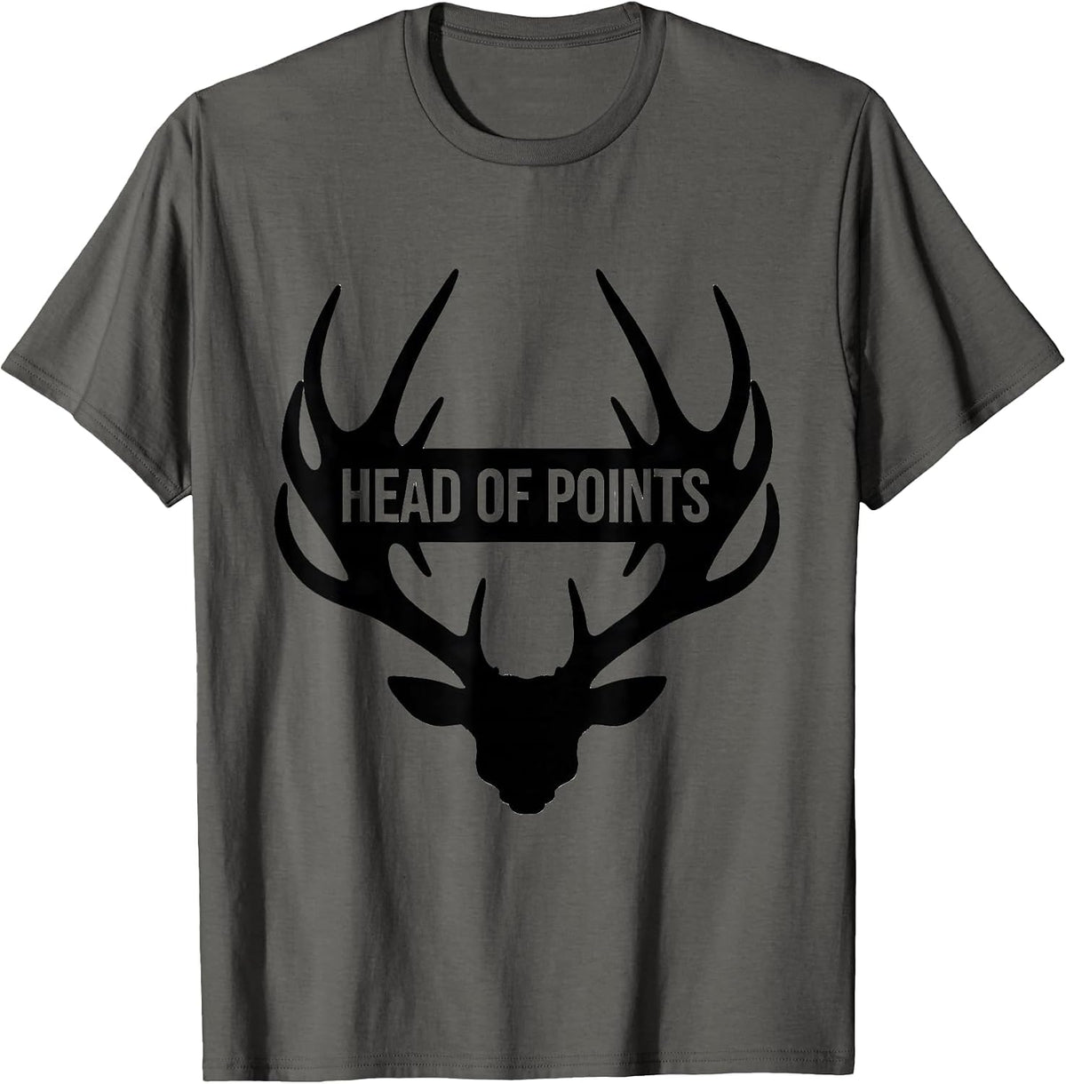 Head Of Points Funny Deer Hunting Hunter Dad Gift T-Shirt - Asphalt Grey