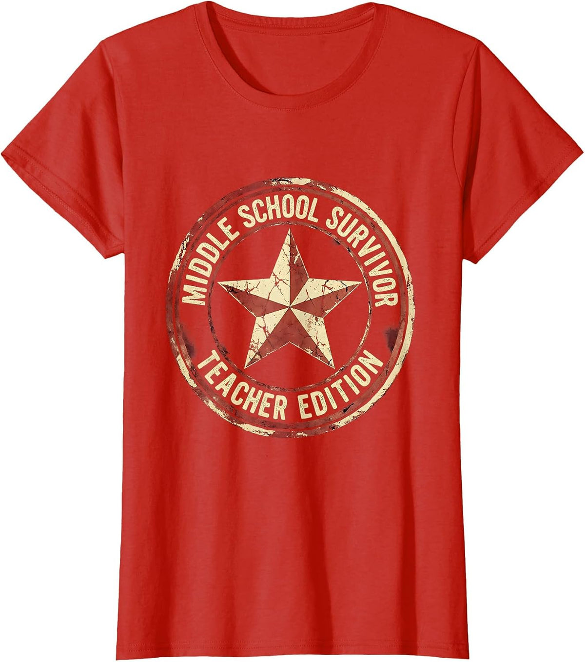 Middle School Survivor Teacher Edition Design T-Shirt - Red