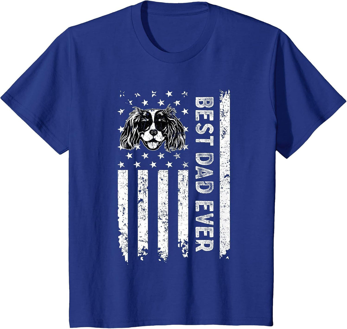 Best Cavalier King Charles Spaniel Dog Dad Ever Fathers Day T-Shirt - Royal Blue