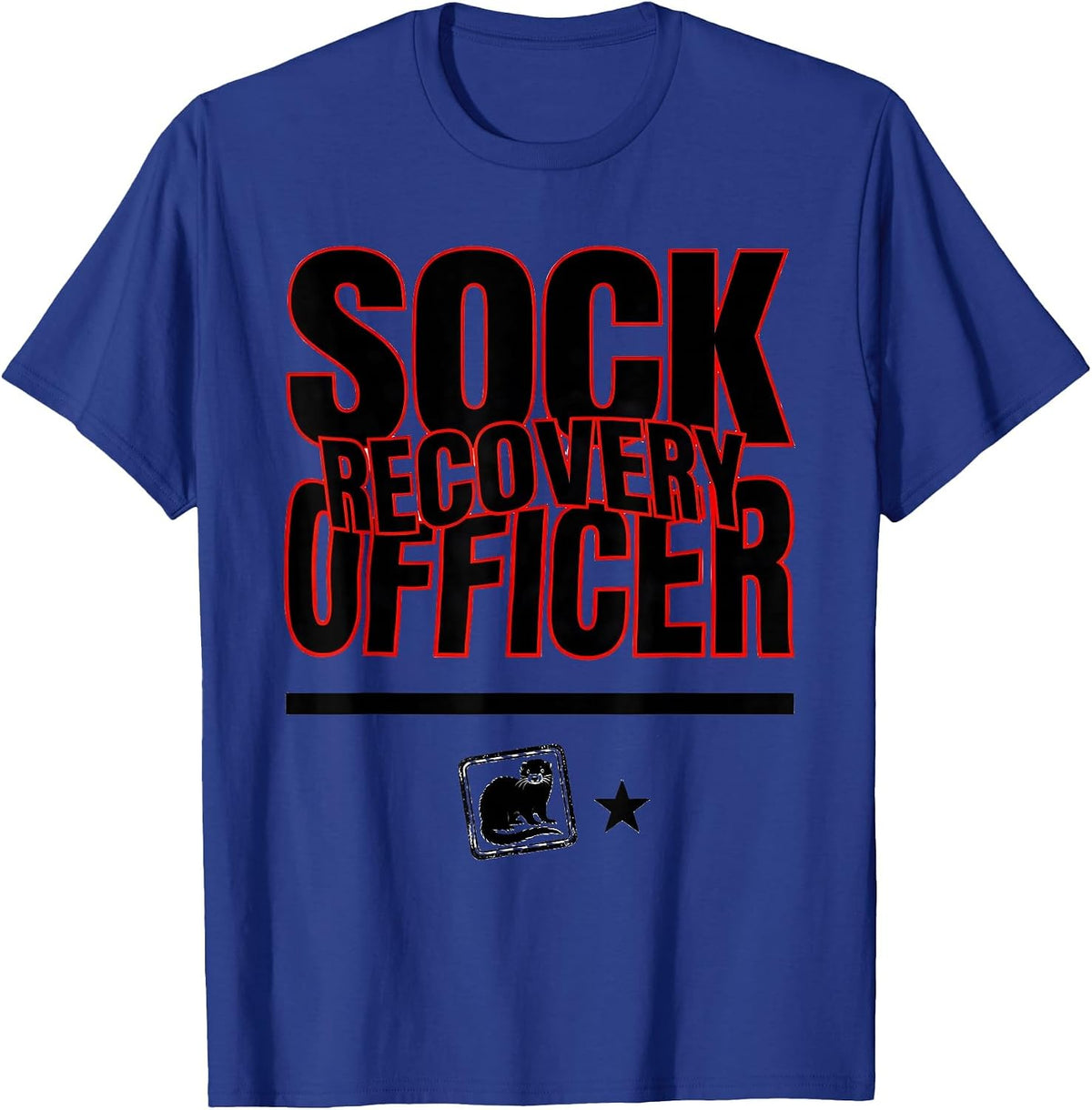 Sock Recovery Officer Funny Ferret Owner Gift T-Shirt - Royal Blue