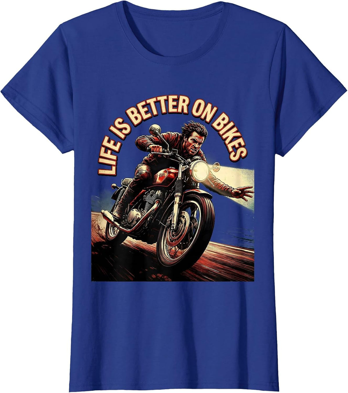 Women's Life Is Better On Bikes Cycling Design T-Shirt - Royal Blue