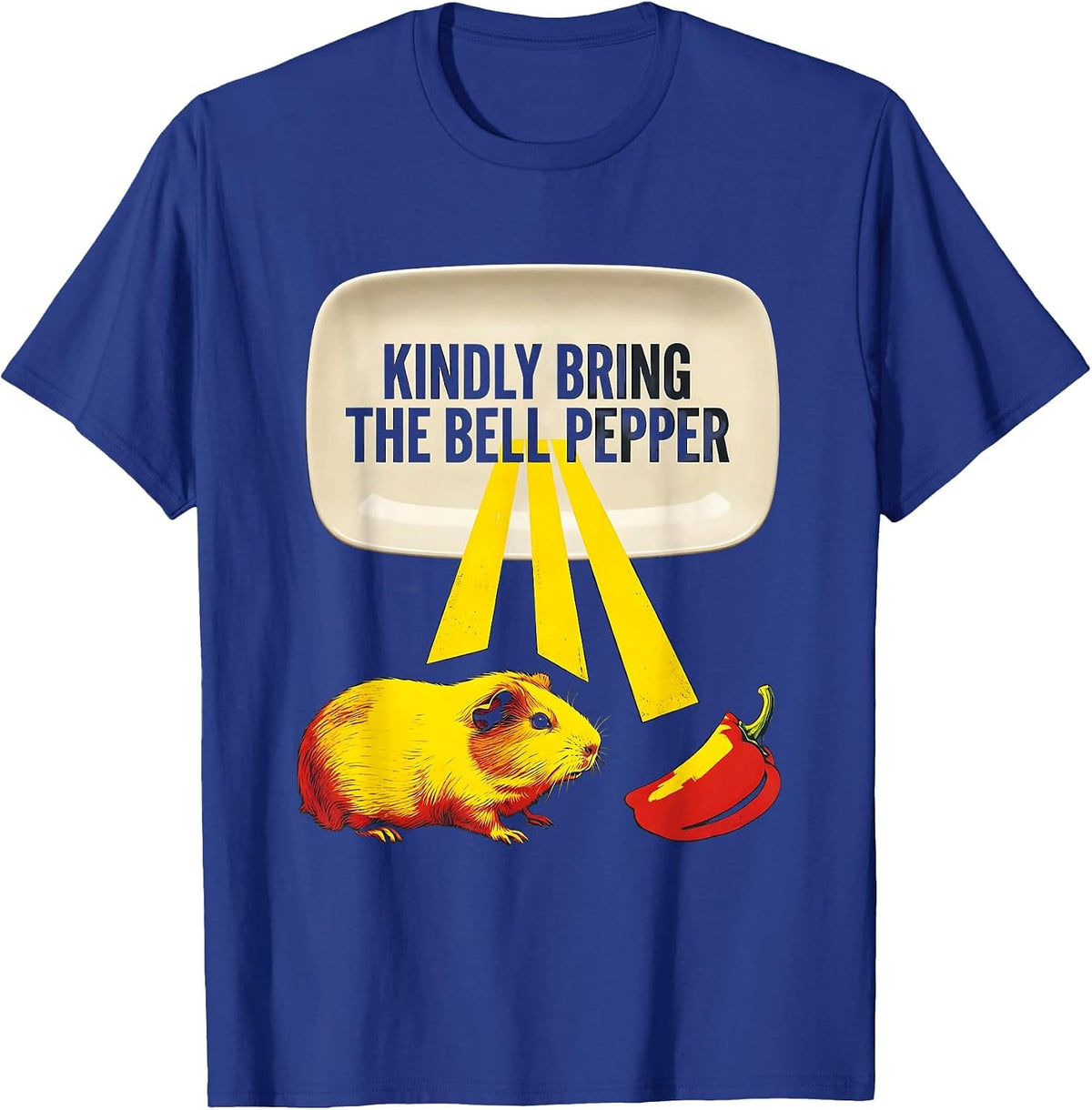 Men's Kindly Bring The Bell Pepper Funny Guinea Pig Cavy Lover T-Shirt - Royal Blue
