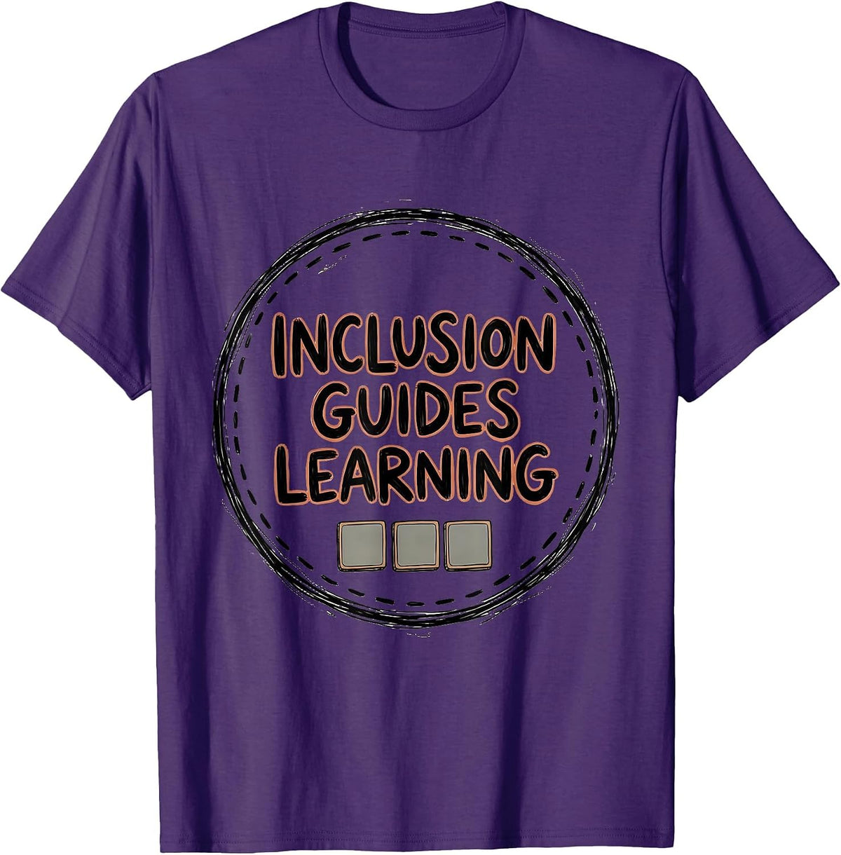Men's Inclusion Guides Learning Hand-Sketched Special Education T-Shirt - Purple