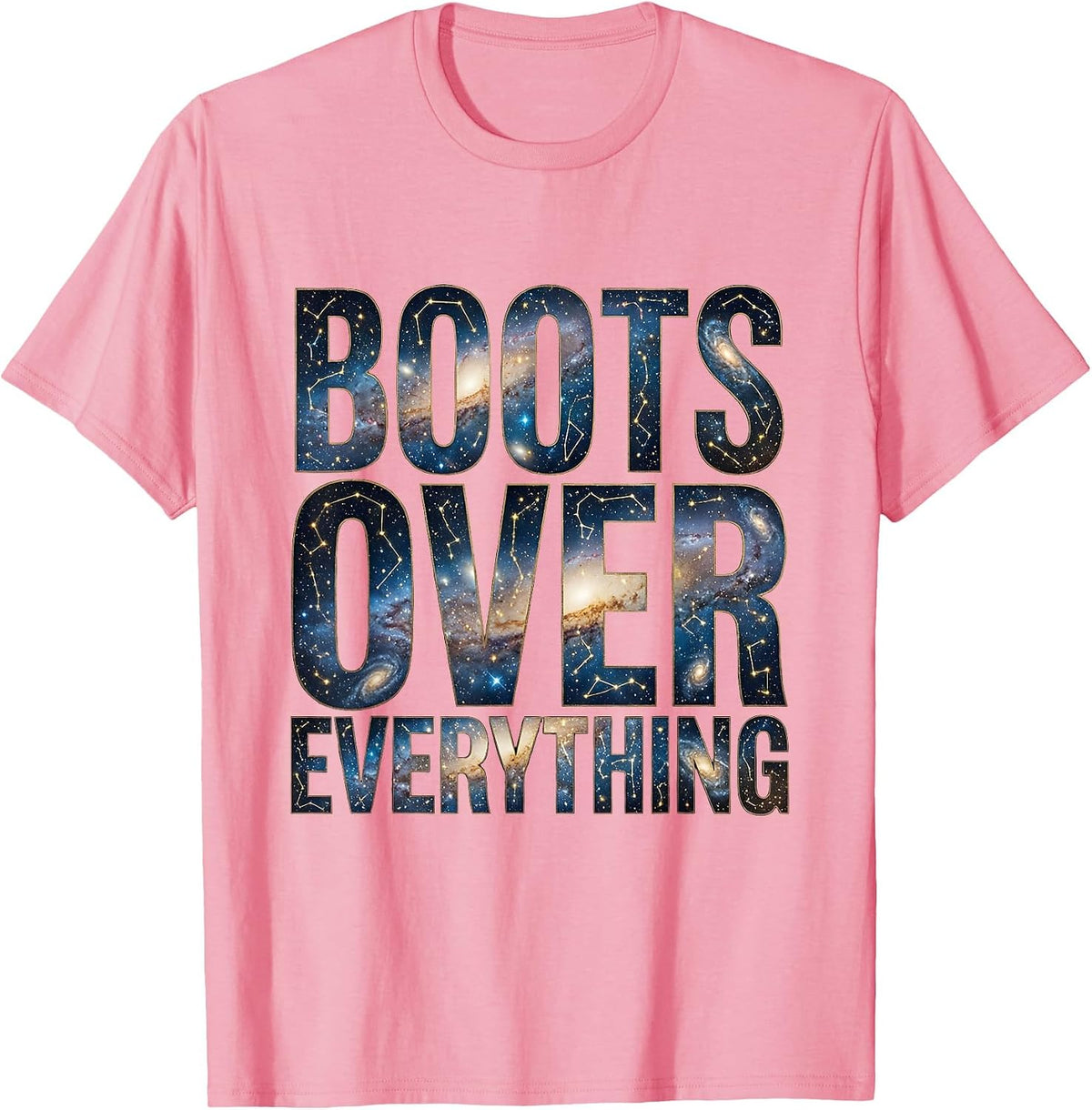 Men's Boots Over Everything Western Cowgirl Design T-Shirt - Pink