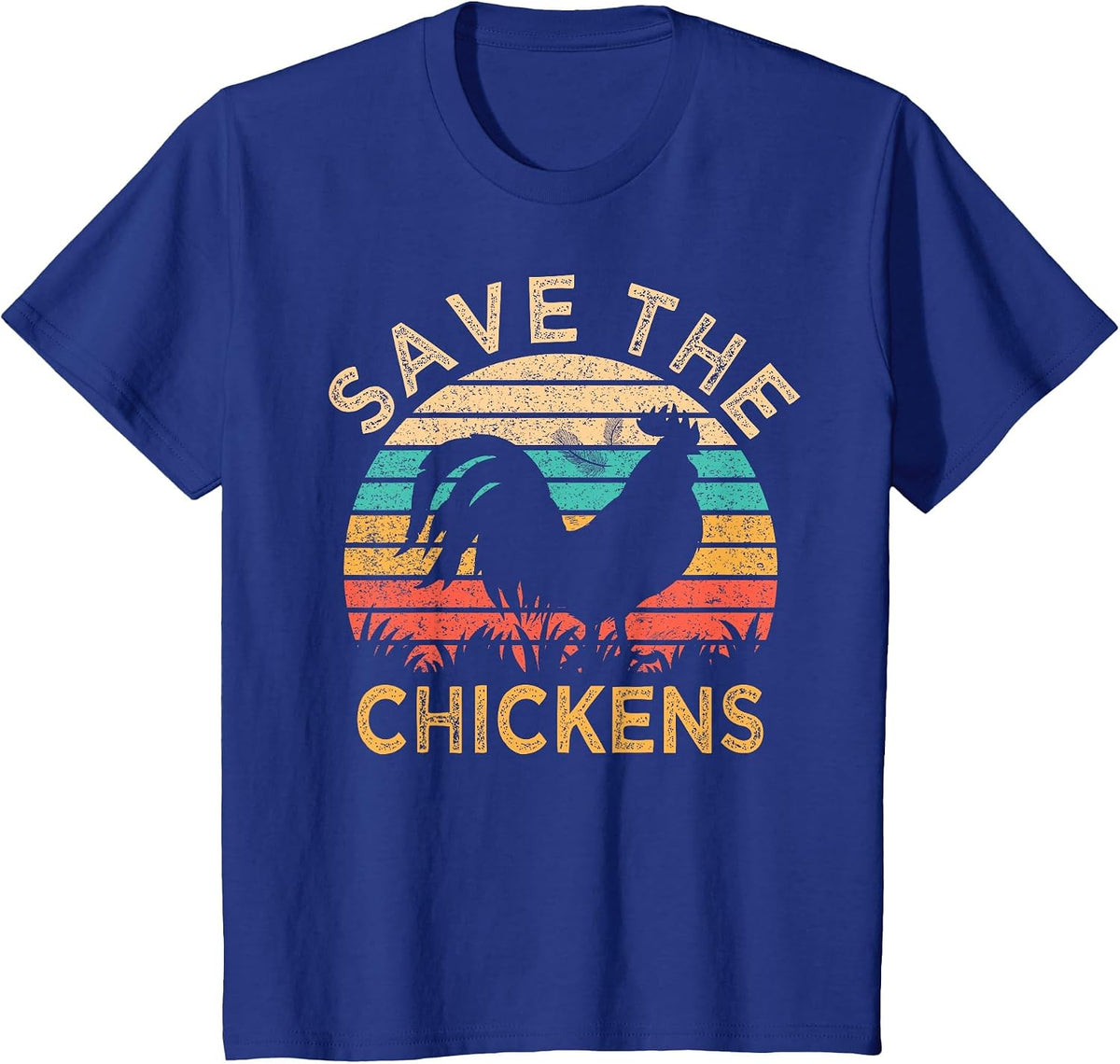 Save The Chickens Funny Vegetarian Vegan Chicken Lover T-Shirt - Royal Blue