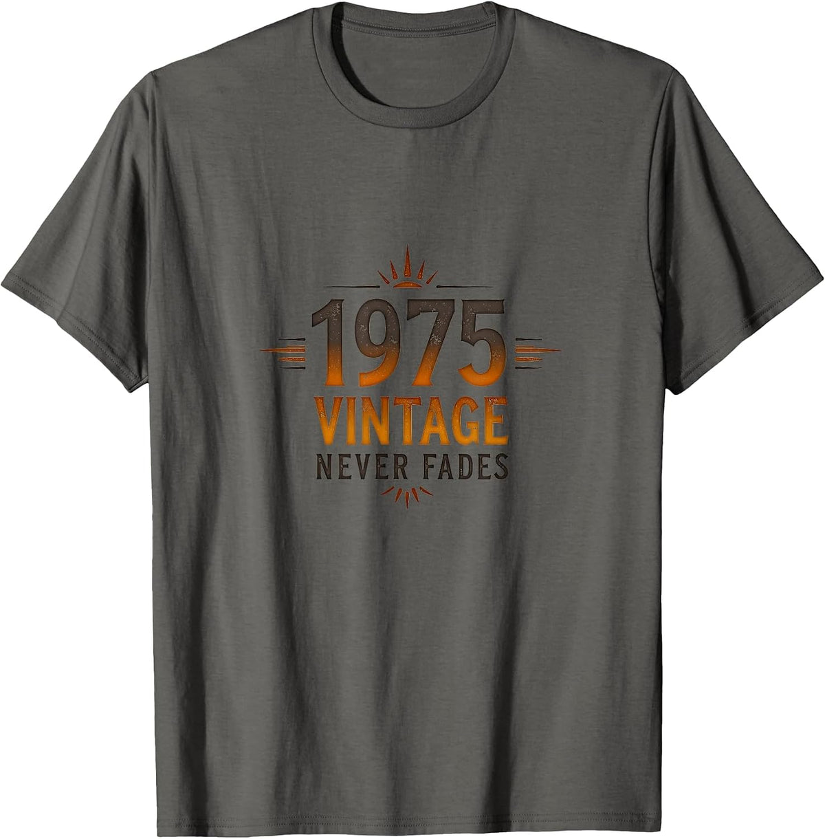 Vintage 1975 Never Fades Retro Design T-Shirt - Asphalt Grey