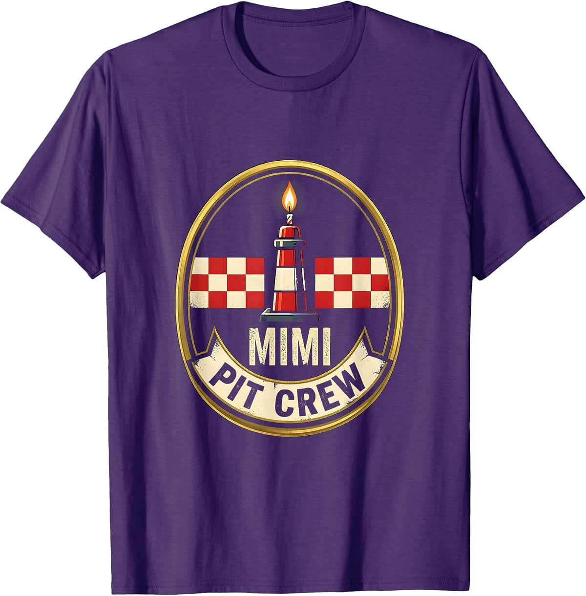 Men's Mimi Pit Crew Race Car Birthday Party Family Matching Pit T-Shirt - Purple