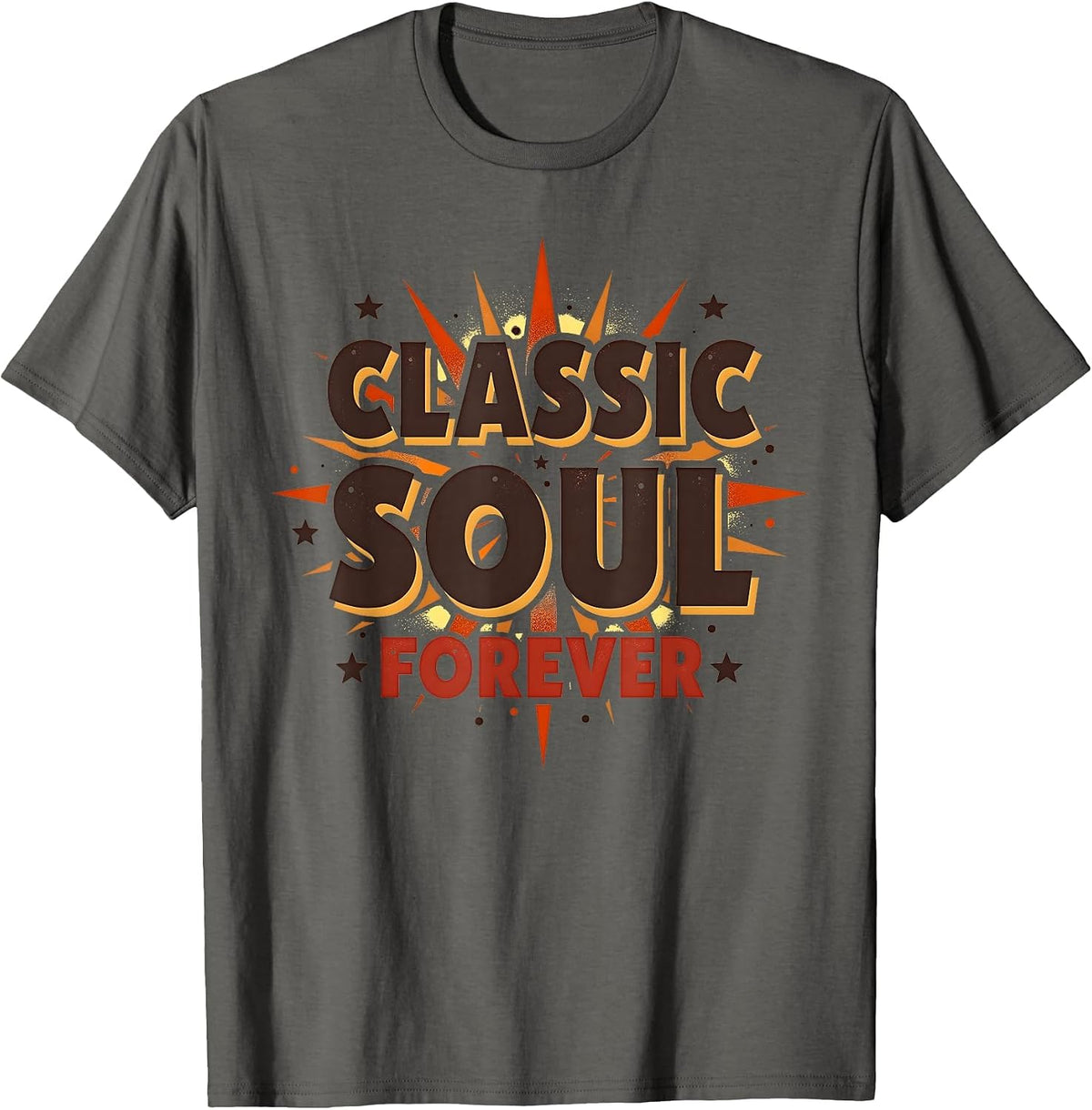 Classic Soul Forever Vintage 1975 Design T-Shirt - Asphalt Grey