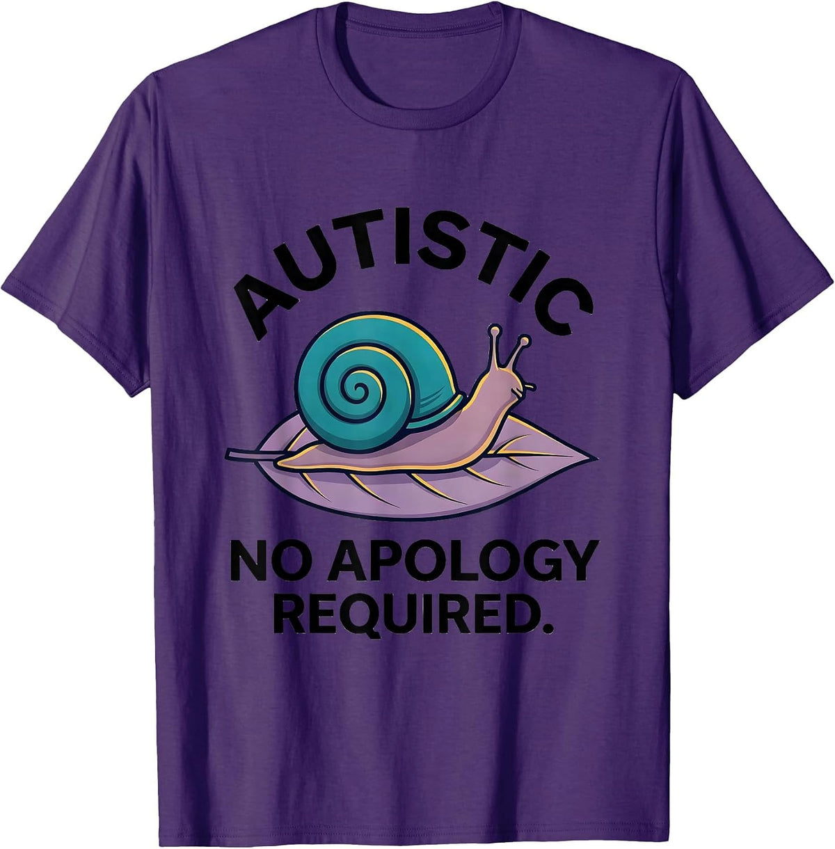 Autistic No Apology Required Funny Neurodivergent Awareness T-Shirt - Purple